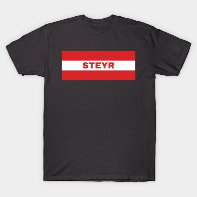 Steyr City in Austrian Flag T-Shirt by aybe7elf